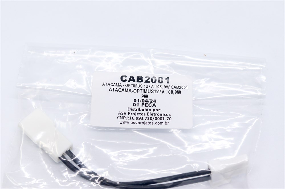 Cabo Adaptador para Resistência Atacama/Optimus - 127v  108,9W